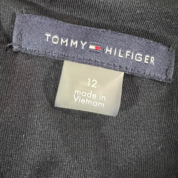 Tommy Hilfiger Womens Velvet Burnout Faux Wrap High Waist Above Knee Blue Sz 12 - Picture 12 of 14